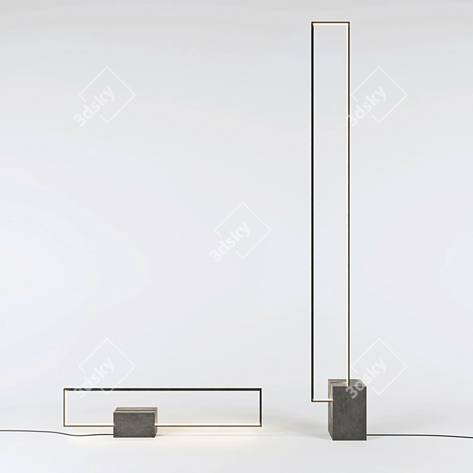 Sleek Miré LED Floor Lamp 3D model image 2