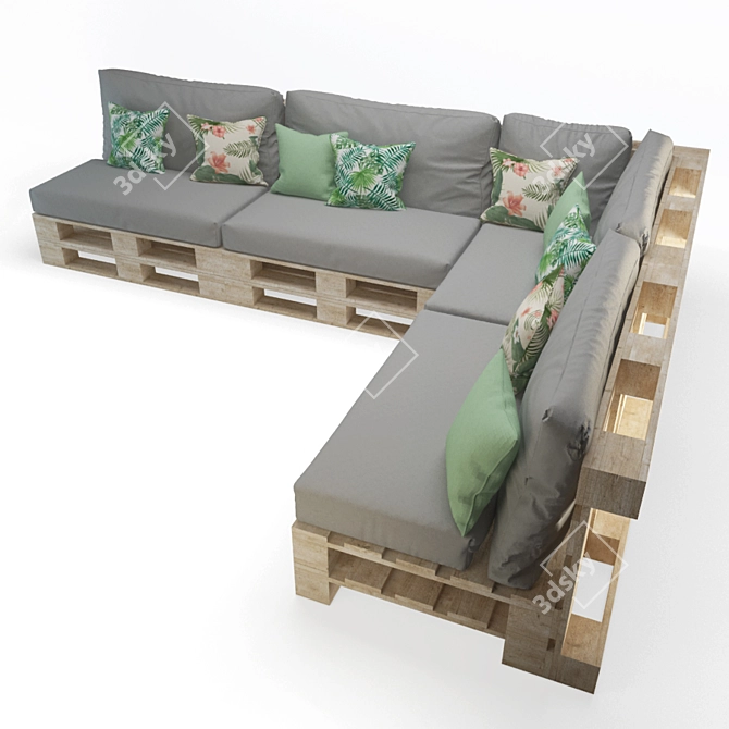 Recuperative Pallets Sofa 3D model image 1