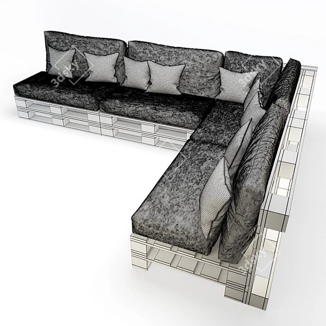 Recuperative Pallets Sofa 3D model image 2