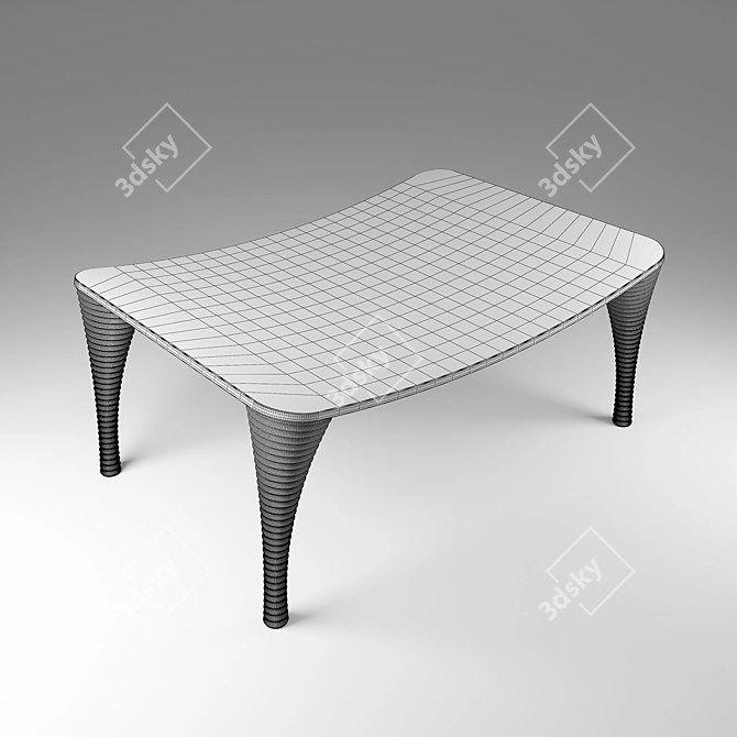 Modern Glass Table - Sleek Design 3D model image 2