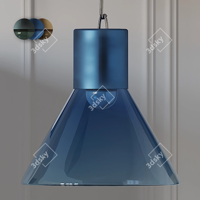 Sleek Funnel Pendant Lamps 3D model image 1