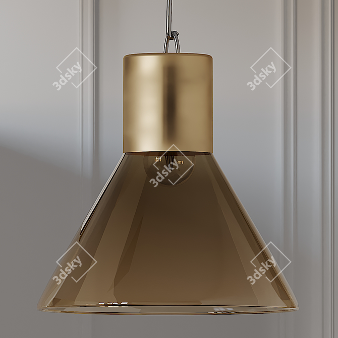 Sleek Funnel Pendant Lamps 3D model image 2