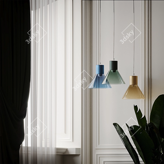 Sleek Funnel Pendant Lamps 3D model image 4