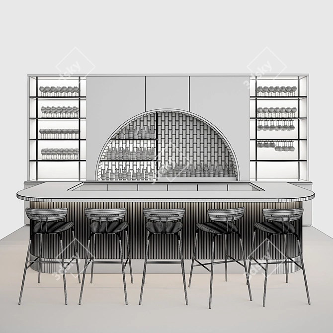 Title: Premium Restaurant Bar Set 3D model image 2