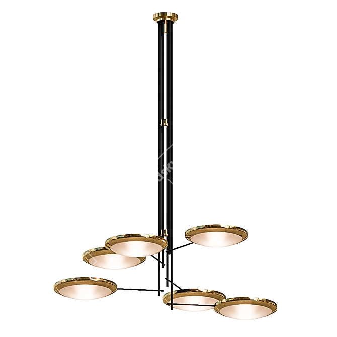 Stilnovo Three-Armed Ceiling Light 3D model image 1