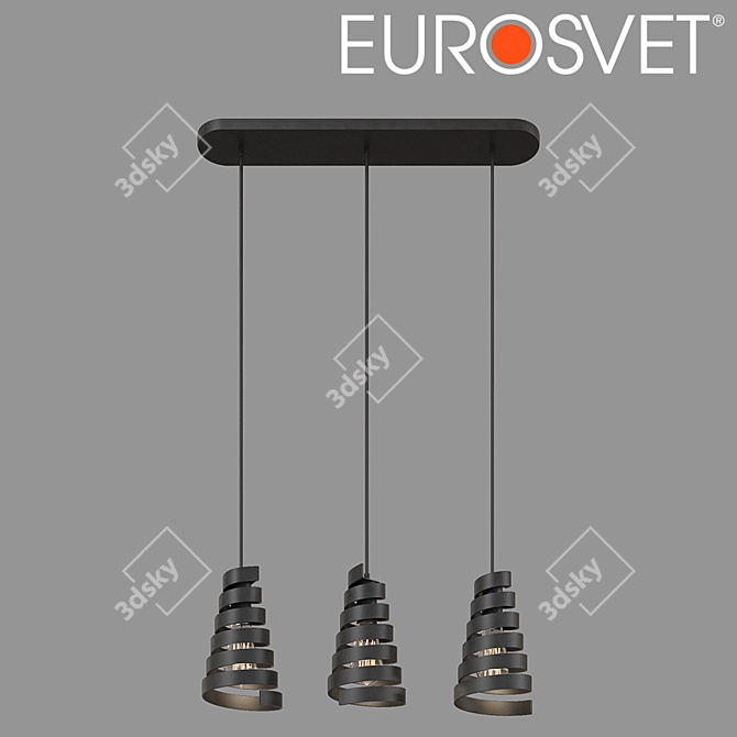 Storm Loft Pendant - Eurosvet 50058/3 (Black) 3D model image 1