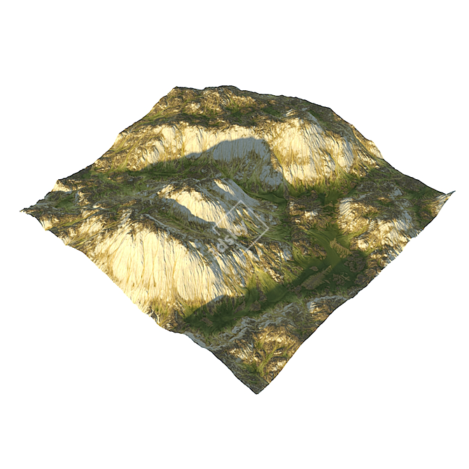  Majestic Mountain Scenery 3D model image 1