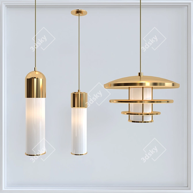 Modern LED Ceiling Light 3D model image 1