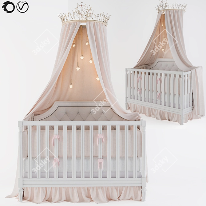 Blythe 3-in-1 Convertible Crib: The Perfect Pottery Barn Kids Bed 3D model image 1