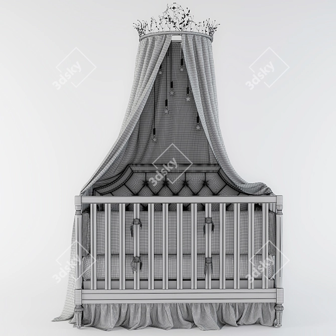 Blythe 3-in-1 Convertible Crib: The Perfect Pottery Barn Kids Bed 3D model image 2