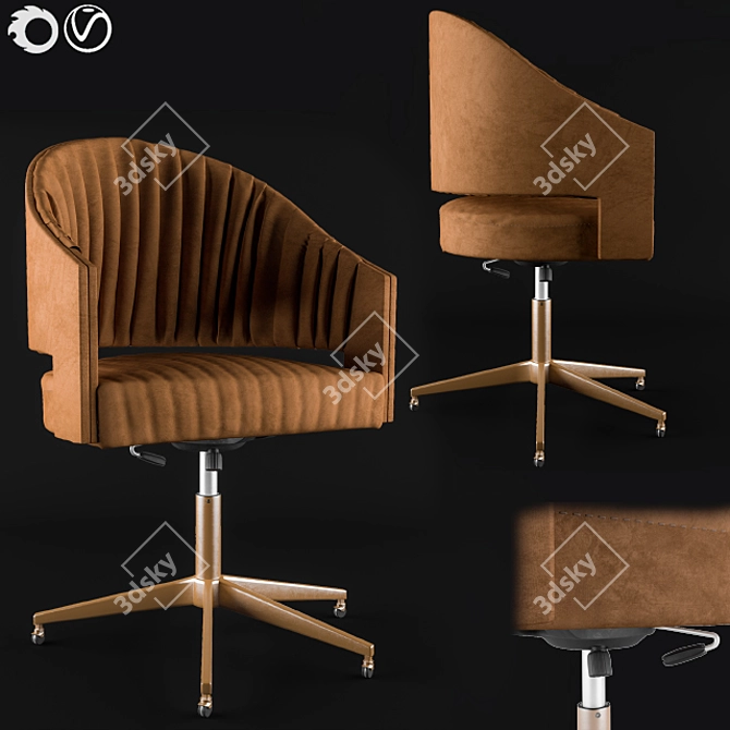 Luxury Suede Office Chair 3D model image 1