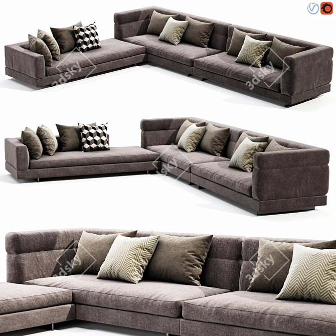 Modern Minotti Alexander Sectional 3D model image 1