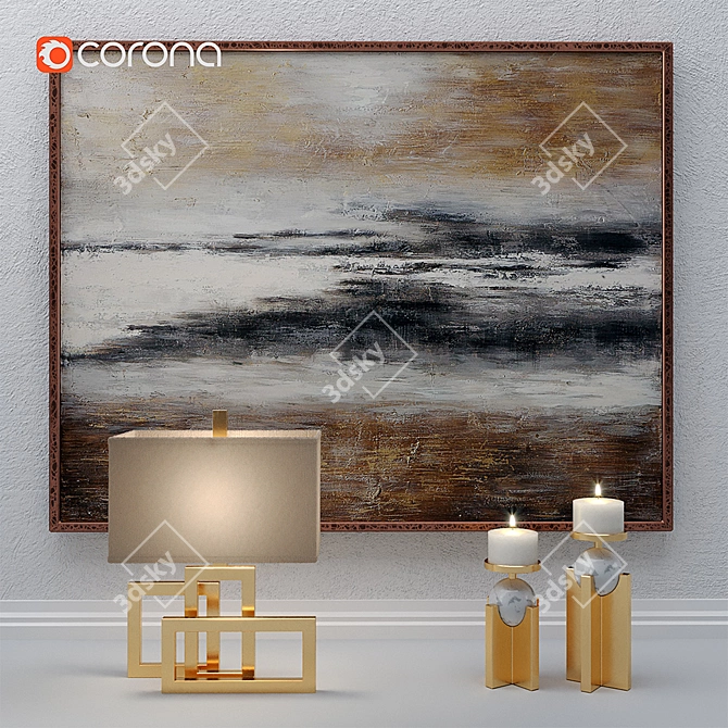 Designer Art Decor Set 3D model image 1