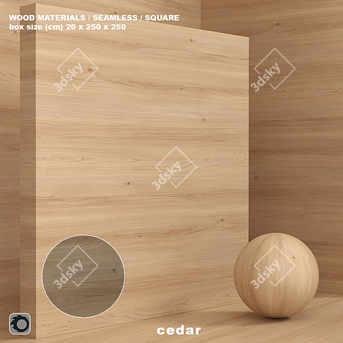 Seamless Wood & Cedar Set 3D model image 1