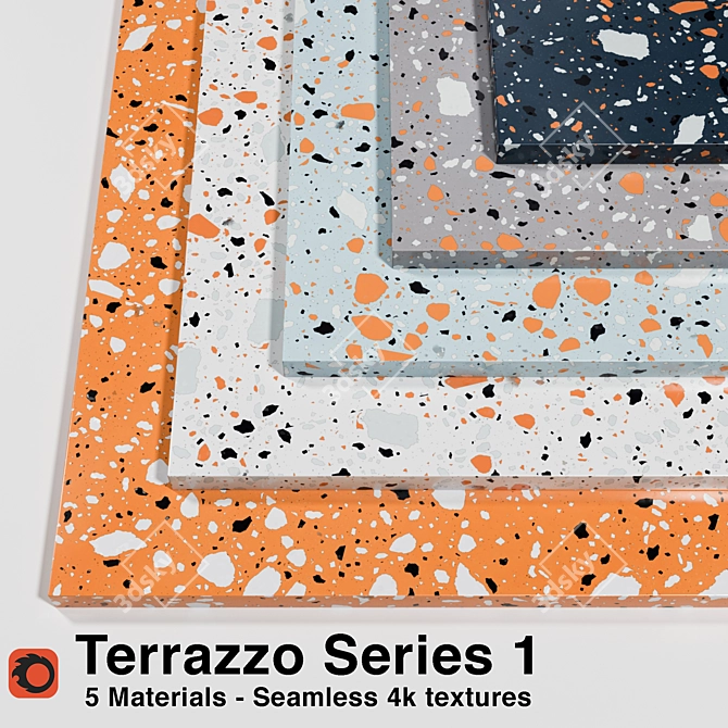 Seamless Terrazzo Textures - Series 1 3D model image 1