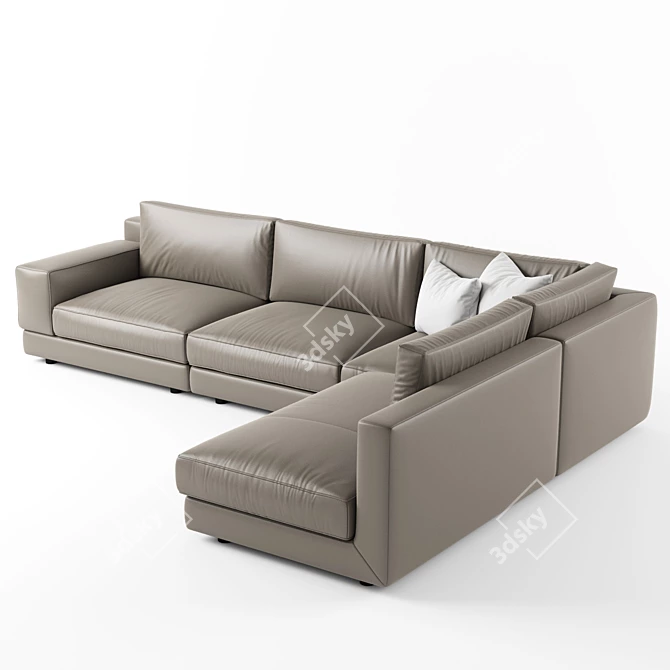 Agora Modular Leather Sofa 3D model image 2