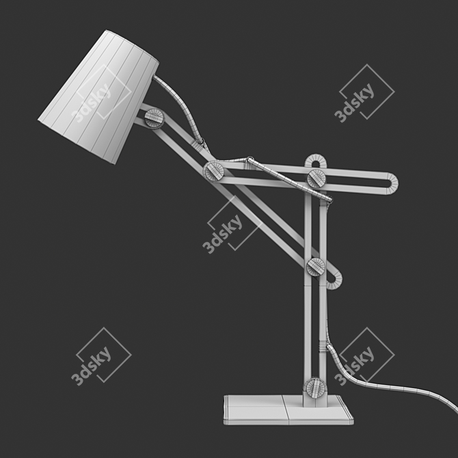 Looker OM Table Lamp – Elegant Wood/Metal Shade 3D model image 2