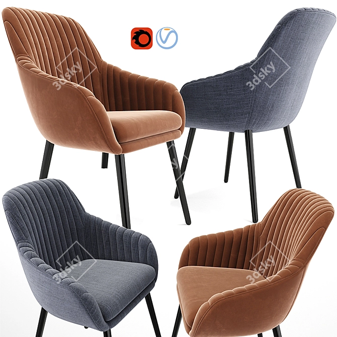 Elegant Rochelle Lounge Chair 3D model image 1