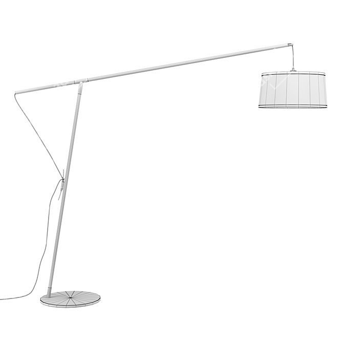 NORDICA Floor Lamp: Stylish Black/Chrome Design 3D model image 2