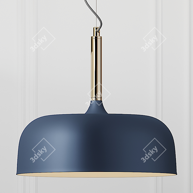 Modern Blue & Brass Pendant Light 3D model image 1