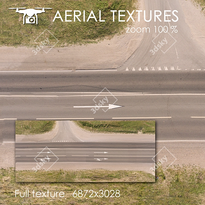 Aerial Road Texture 3D model image 1