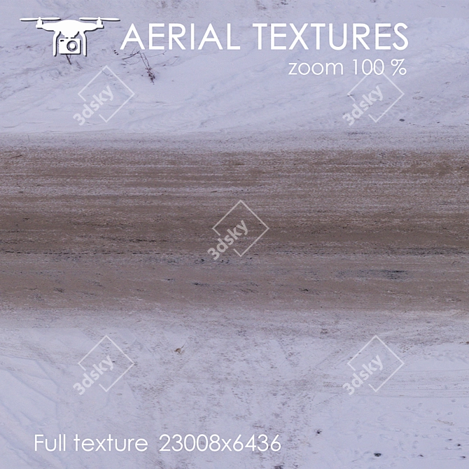 Winter Road Aerial Texture 3D model image 2