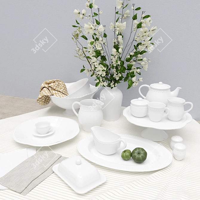 Elegant Emma Dinnerware Set 3D model image 2