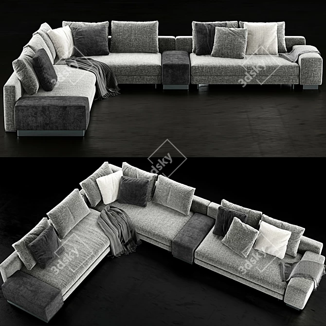 Luxury Minotti Daniels Sofa: Modern Elegance by Christophe Delcourt 3D model image 1