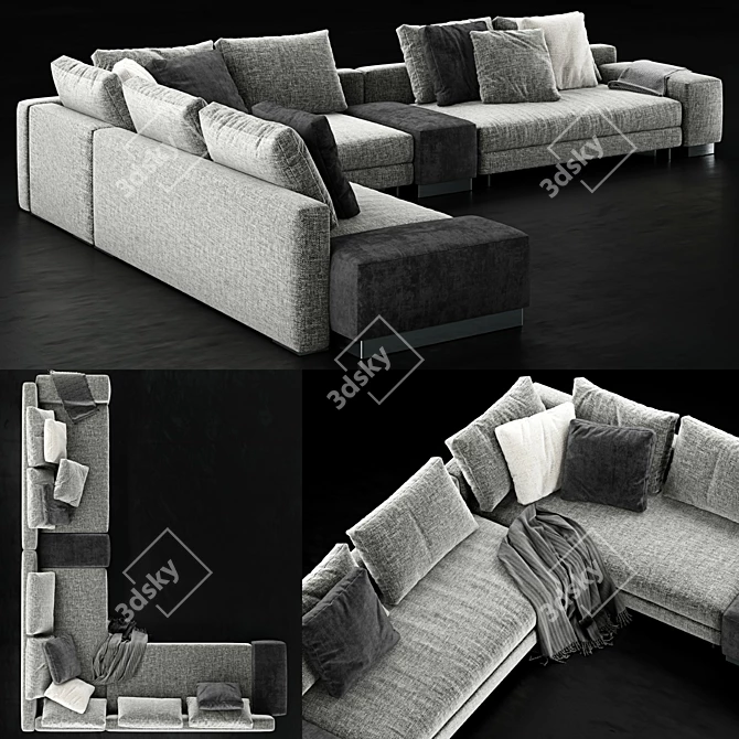 Luxury Minotti Daniels Sofa: Modern Elegance by Christophe Delcourt 3D model image 3