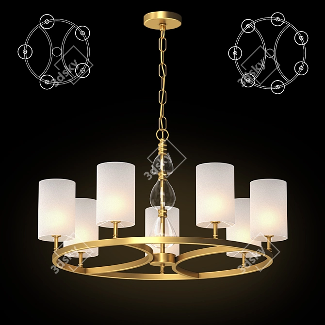 Elegant Giada Chandelier - 5/7 Lights 3D model image 1