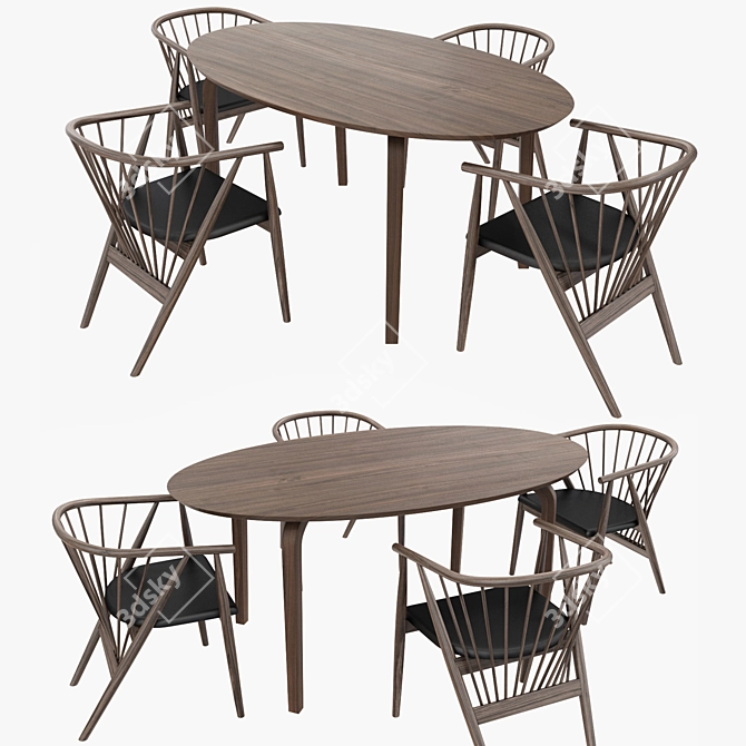 Gretchen Contemporary Dining Chair 3D model image 1