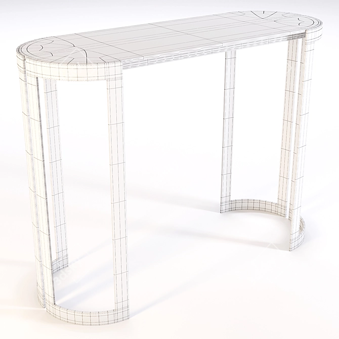 Meroni and Colzani Corder Console: Geometric Elegance with a Touch of Metal 3D model image 2