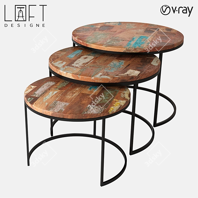 Stylish LoftDesigne Coffee Table 3D model image 1