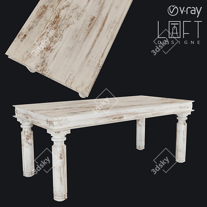 Elegant Mango Wood Coffee Table 3D model image 1