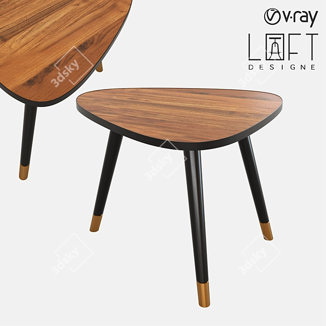 LoftDesigne 6400: Stylish Wooden Coffee Table (60x49x45 cm) 3D model image 1