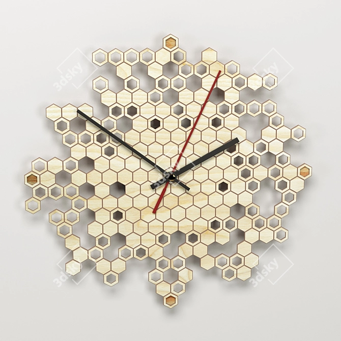 Honeycomb Timepiece: Modern & Sleek 3D model image 2