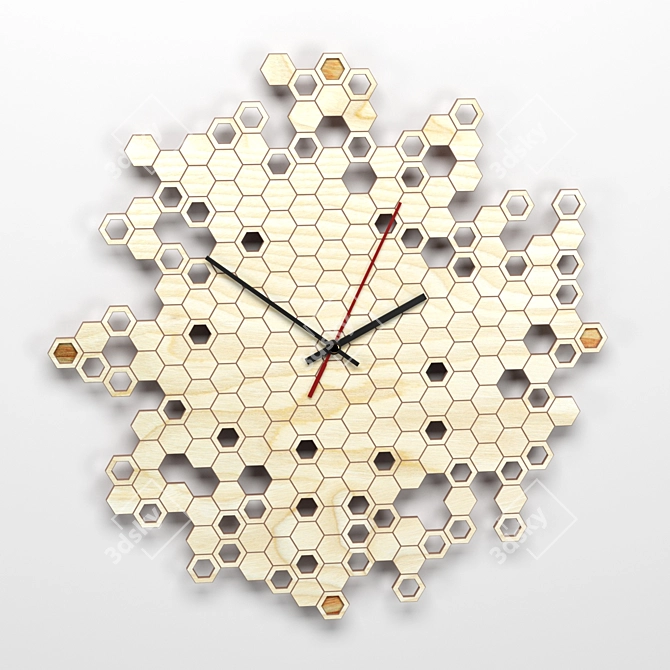 Honeycomb Timepiece: Modern & Sleek 3D model image 3