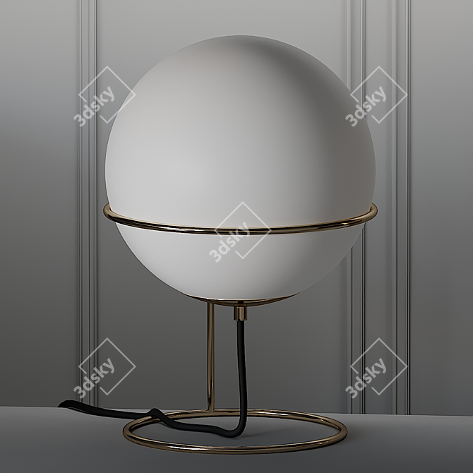  Elegant Frosted Glass Globe Lamp 3D model image 1