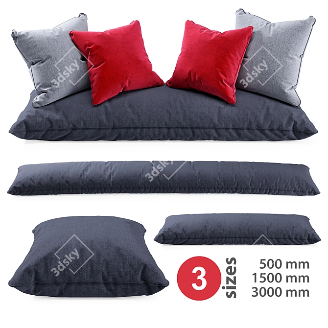 Cozy Corner Seat Pillows Set 3D model image 1