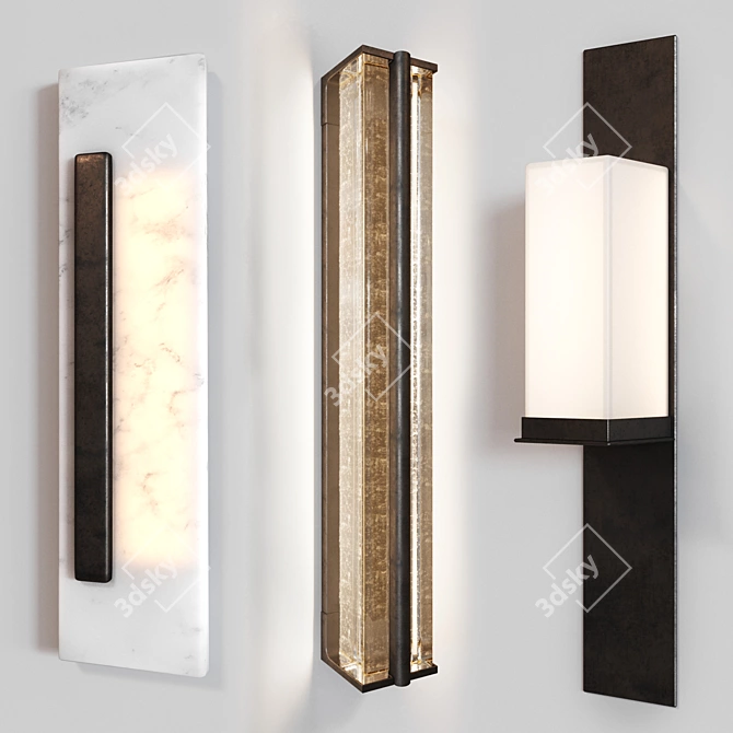 Luxury Glass Sconce Collection 3D model image 1