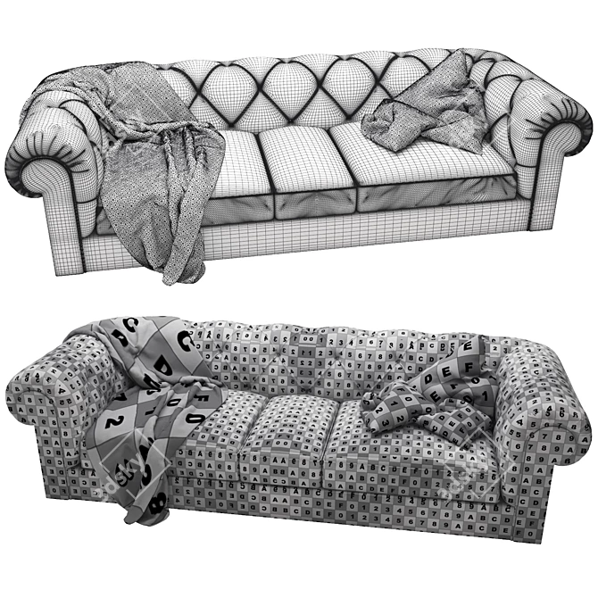 Regal Elegance: Luxurious Royal Sofa 3D model image 3