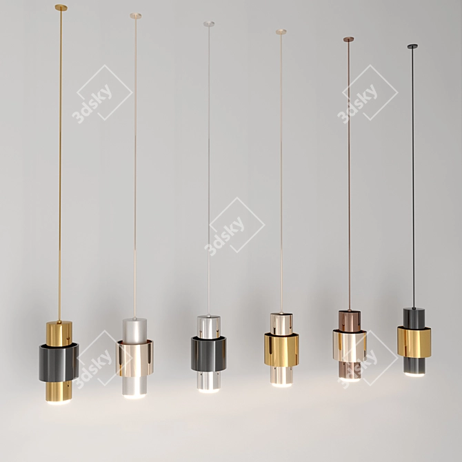 Sleek Corona & Vray Ceiling Lights 3D model image 1