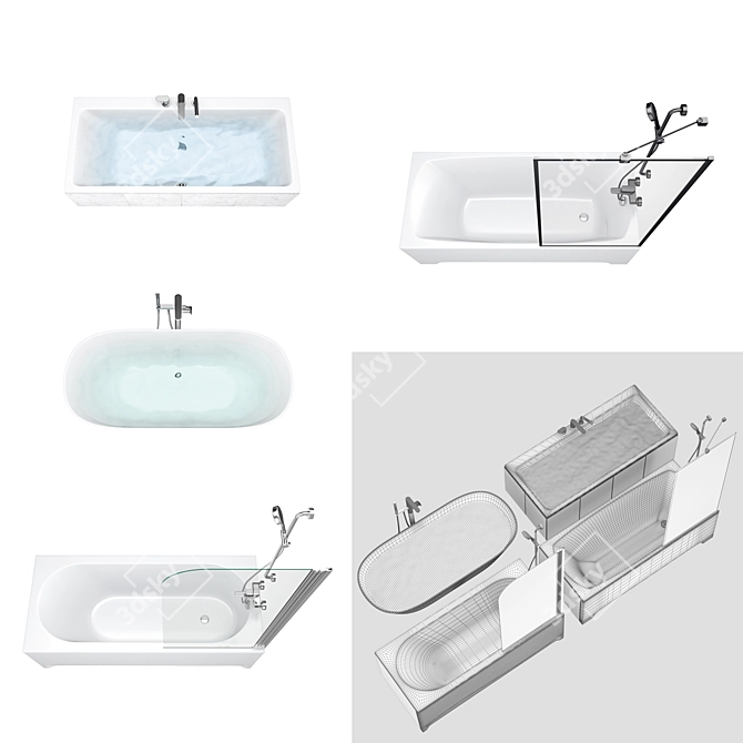 Luxury Villeroy & Boch Bath Set 3D model image 3