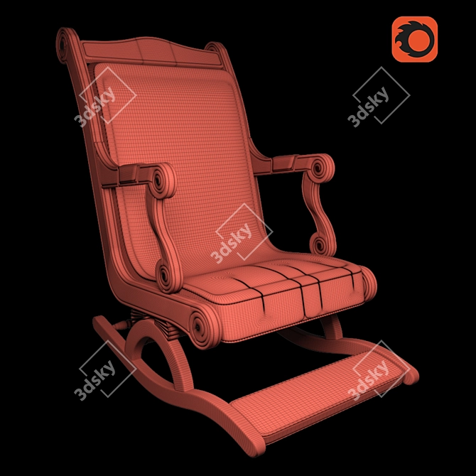 Customizable Rocking Chair 3D model image 2