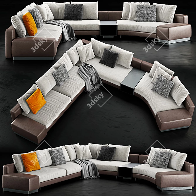 Minotti Daniels Sofa: Modern Design by Christophe Delcourt 3D model image 1