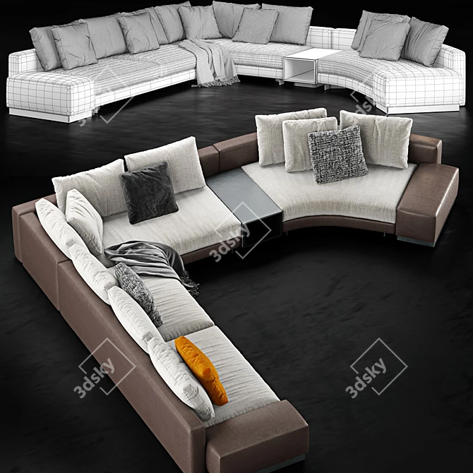 Minotti Daniels Sofa: Modern Design by Christophe Delcourt 3D model image 2