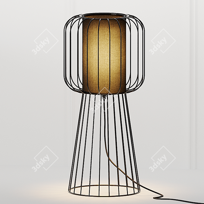 Nordic Metal Table Lamp | 58cm Height 3D model image 1