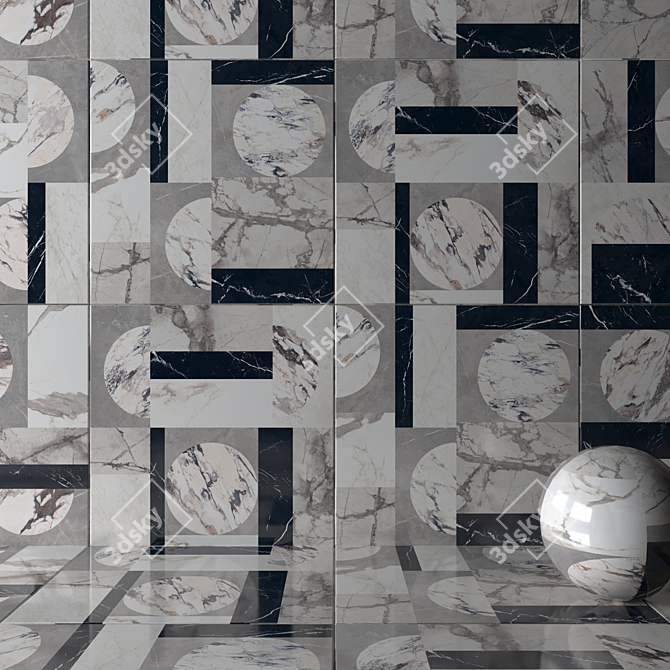 HD Multi-Texture Wall Tiles - VRAY Material 3D model image 2