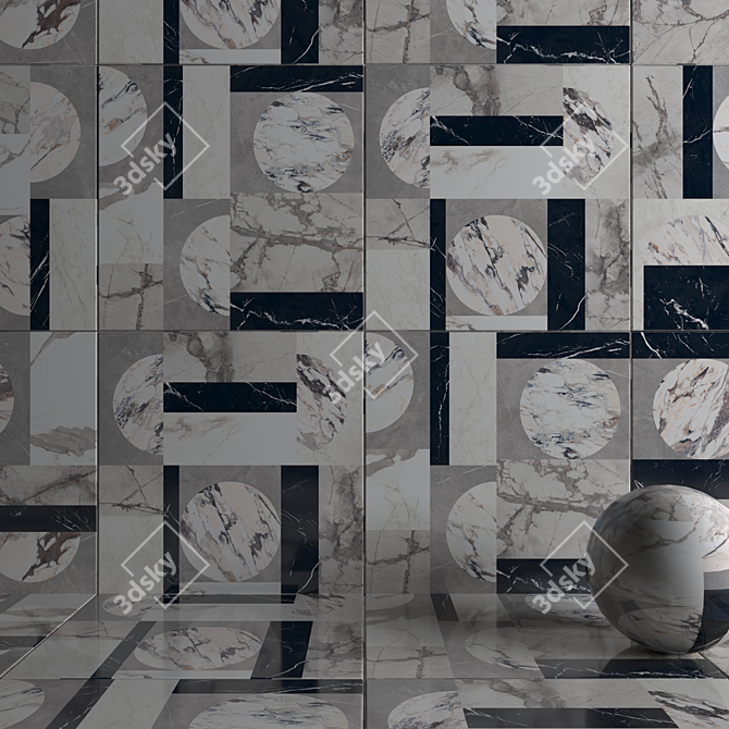 HD Multi-Texture Wall Tiles - VRAY Material 3D model image 3