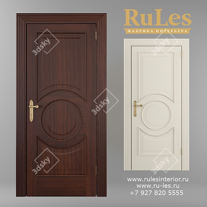 Versailles Pine Interior Door by RuLes 3D model image 1